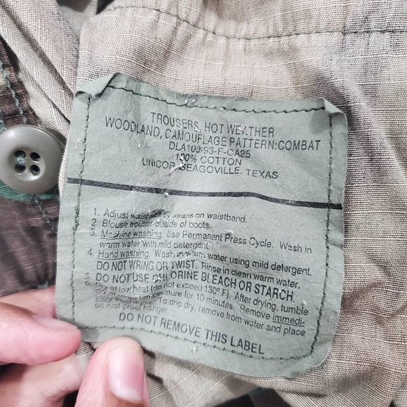 Vintage Woodland Camo Military Trousers Poplin Combat Tropical Size M Regular - Picture 9 of 12
